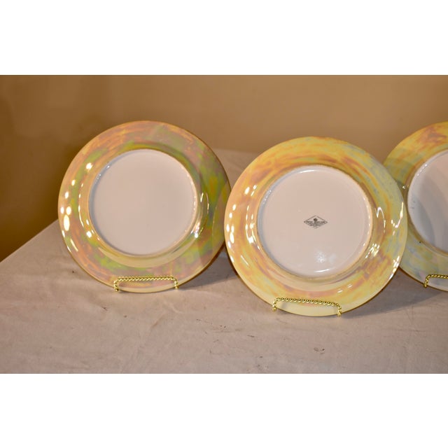 Gold Circa 1920 Set of 8 Iridescent Plates For Sale - Image 8 of 12