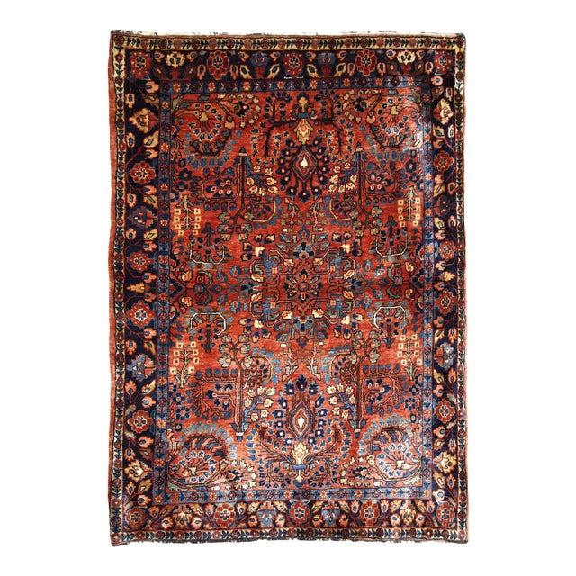 1920s Handmade Antique Persian Sarouk Rug For Sale