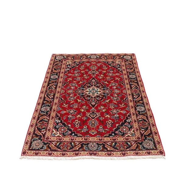 Kashan Rug in Hand-Knotted Wool For Sale - Image 4 of 11