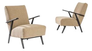 1960s Czech Wooden Armchairs, - A Pair