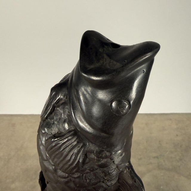 Large Bronze Mermaid and Fish Fountain Sculpture - 62"h For Sale - Image 4 of 9