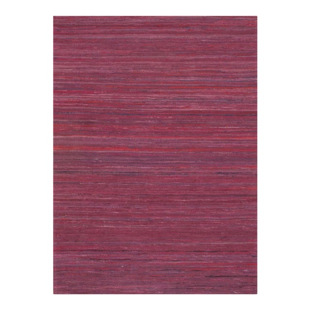Pasargad Purple Red Sari-Silk Modern Flat Weave Rug - 3' X 5' For Sale