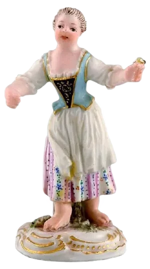 Girl with Flowers Miniature Figure after Johann Joachim Kändler from Meissen