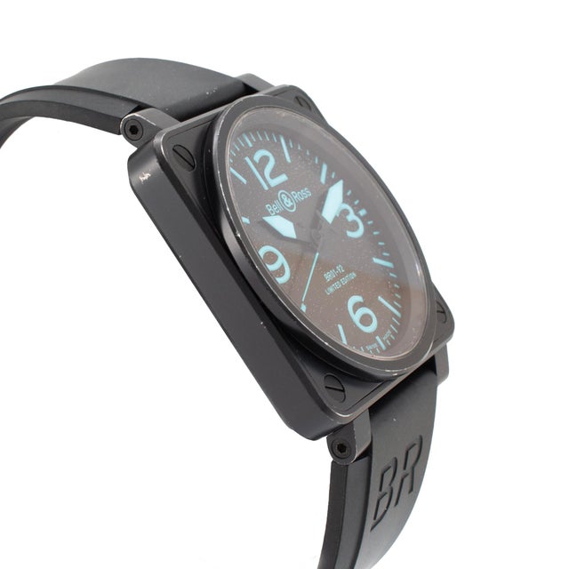 Bell & Ross Br01-92 Blue Limited Edition 46mm BR01-92-Sblu Black PVD Steel Watch For Sale - Image 4 of 10