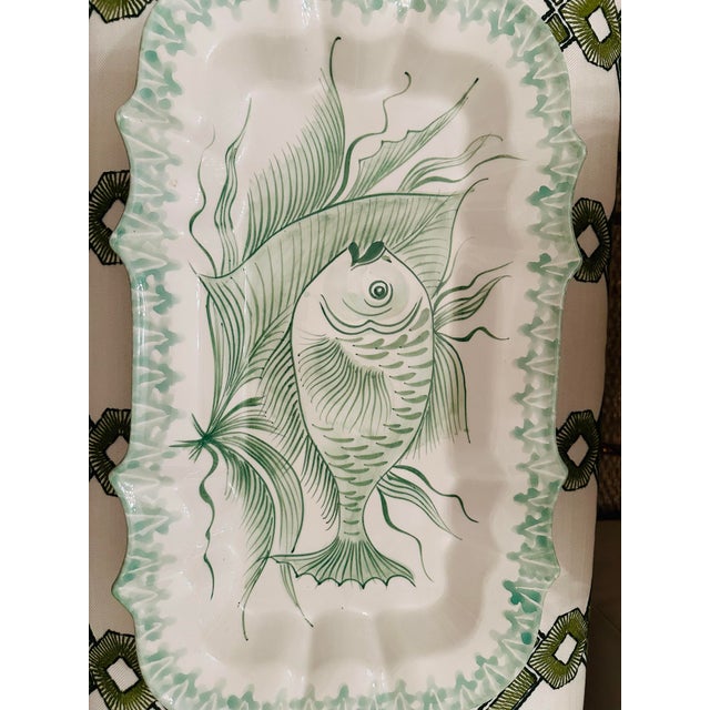 White Vintage Italian Ceramic Fish Platter For Sale - Image 8 of 9