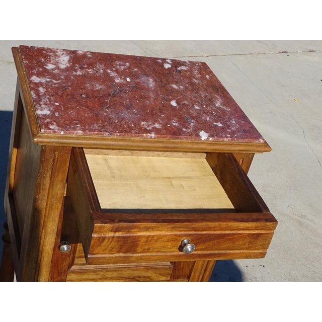 Louis XVI Bedside Table in Walnut and Marble For Sale - Image 18 of 18