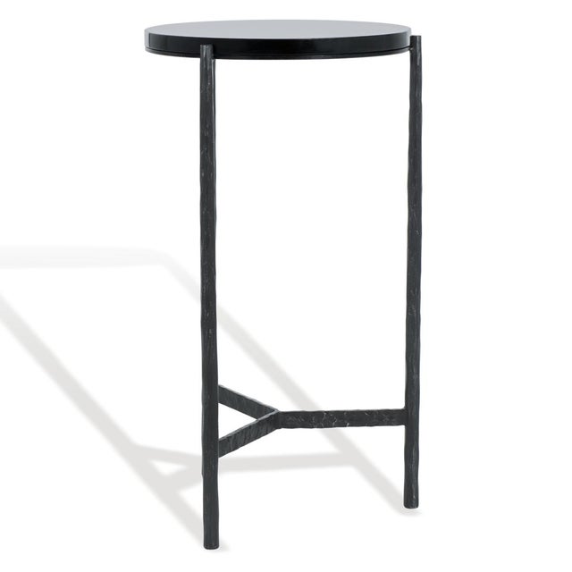 Metal Marylou Marble Top Drink Table in Black with Black Marble TOp For Sale - Image 7 of 8
