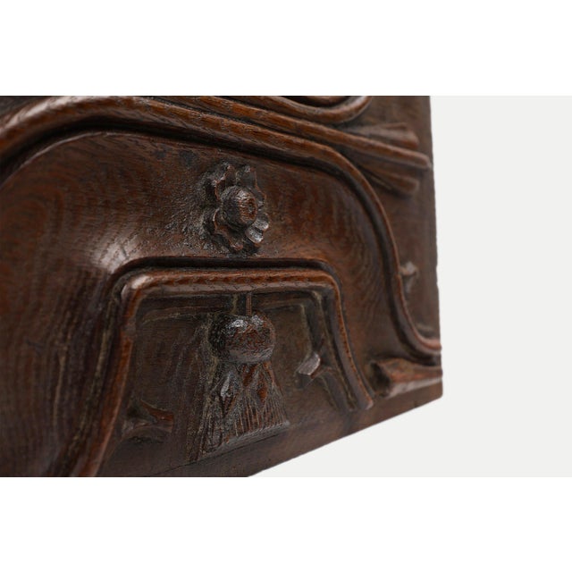 Gothic Sculpted Panel in Oak, Belgium, 16th Century For Sale - Image 5 of 12