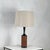Mid-Century Modern Pair of Slender Walnut Lamps With Custom Linen Shades by Laurel For Sale - Image 3 of 12