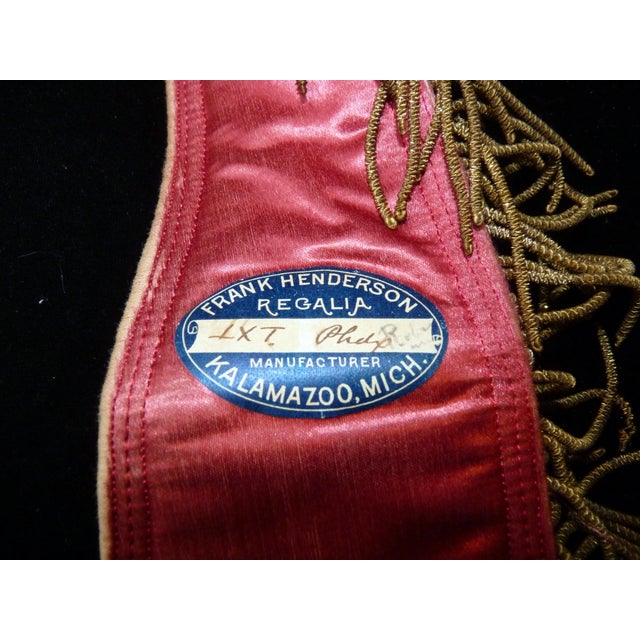 1880s Frank Henderson Knights Templar Officer's Collar Silk & Gold Bullion For Sale In Los Angeles - Image 6 of 6