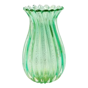Mid-Century Ribbed Murano Glass Vase Attributed to Archimede Seguso for Seguso Vetri D'Arte, Italy, 1950s