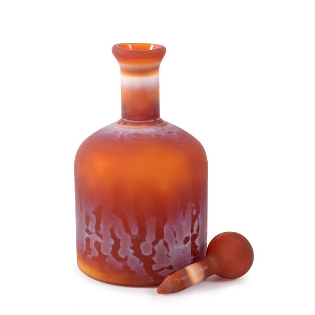Kenneth Ludwig Chicago Mercer Glass Capped Bottle in Tangerine- Short For Sale - Image 4 of 9