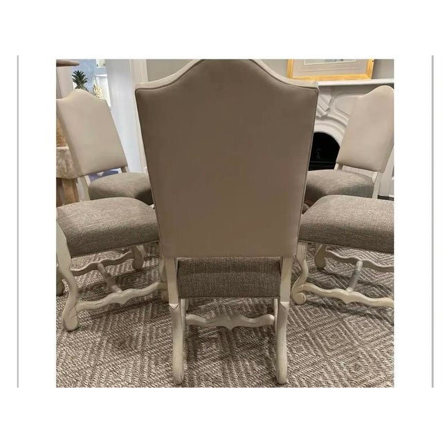 Leather Dining Chairs With Multicolor Tweed Woven Fabric For Sale - Image 12 of 12