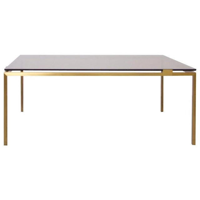 Metal Brass and Glass Coffee Table in the Style of Maison Jansen, 1970s For Sale - Image 7 of 7