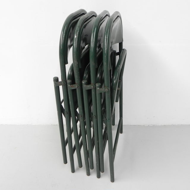 Industrial Steel Du-Al Folding Chairs from Dare Inglis, 1960s, Set of 4 For Sale - Image 18 of 18