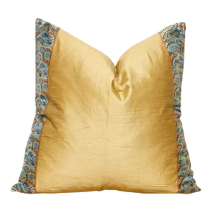 Amber Festive Silk Euro Pillow Cover