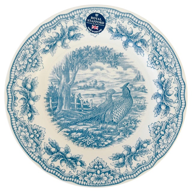 Quintessentially English, and perfect for the upcoming holidays, these elegant blue and white transferware fall woodland...