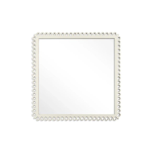 Contemporary Fleur Home Carnival Gras Square Mirror in Swiss Coffee, 49x49 For Sale - Image 3 of 3