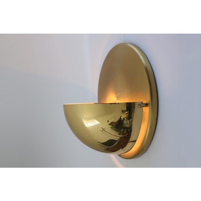 Mid-Century Modern Minimalist Brass Wall Lamps, 1960s, Set of 2 For Sale - Image 4 of 7