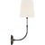 Traditional Suzanne Kasler for Visual Comfort Signature Wyatt 20" Sconce in Bronze with Linen Shade For Sale - Image 3 of 8