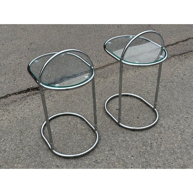 German Chrome and Glass Nightstands, 1981, Set of 2 For Sale - Image 6 of 9