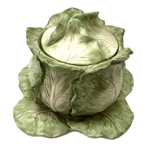 Fitz and Floyd "Vegetable Garden" Cabbage Soup & Saucer Set