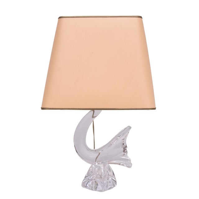 Crystal Glass Bird Table Lamp from Daum, France, 1960s For Sale - Image 15 of 15