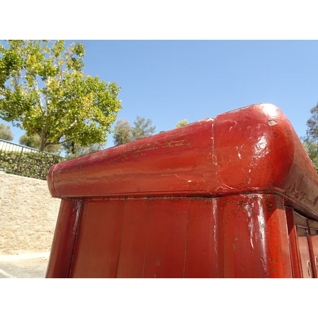 Antique Chinese Asian Red Lacquer Butterfly Cabinet ~ Wedding Storage Chest For Sale - Image 12 of 16