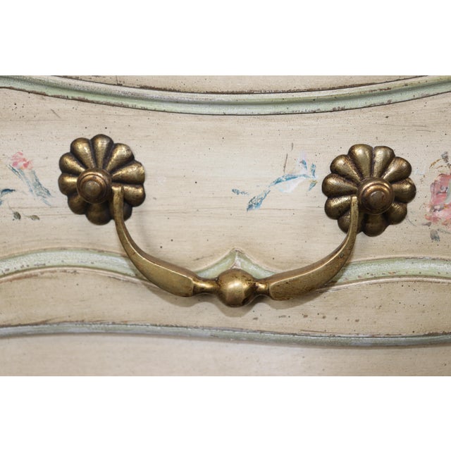 Country French Venetian Style Paint Decorated 3 Drawer Distressed Commode For Sale - Image 14 of 16