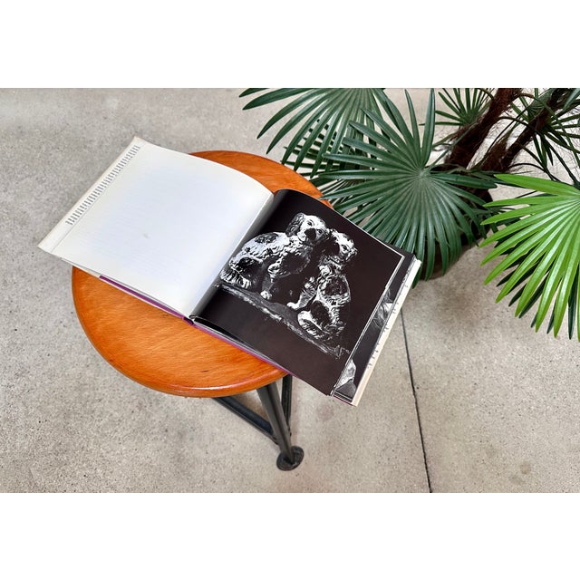 1920s Industrial Atelier Stool with Steel Frame and Plywood Seat, Germany, 1920s For Sale - Image 5 of 13