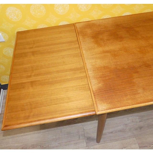 Wood Mid-Century Teak Extendable Dining Table, 1960s For Sale - Image 7 of 11