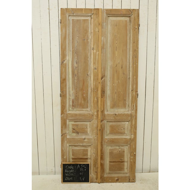 Rustic European Late 19th Century Double French Doors - a Pair For Sale - Image 3 of 4