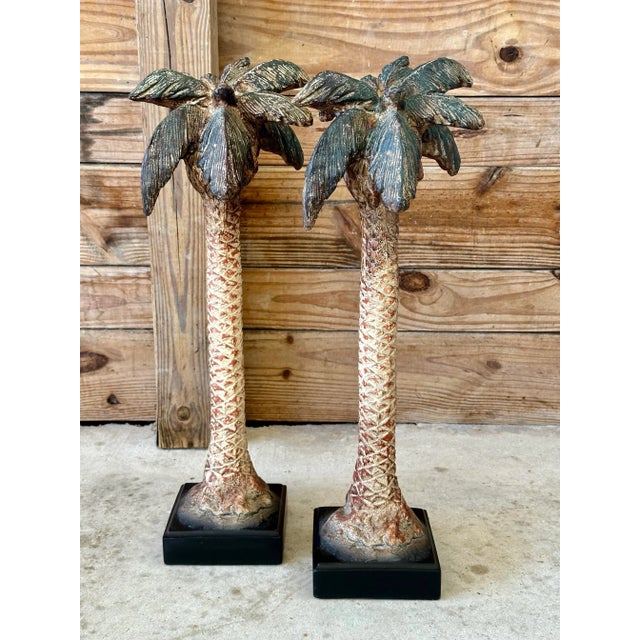 Pair of Sculptural Metal Palm Tree Candleholders by Justin Sculpture For Sale - Image 12 of 12