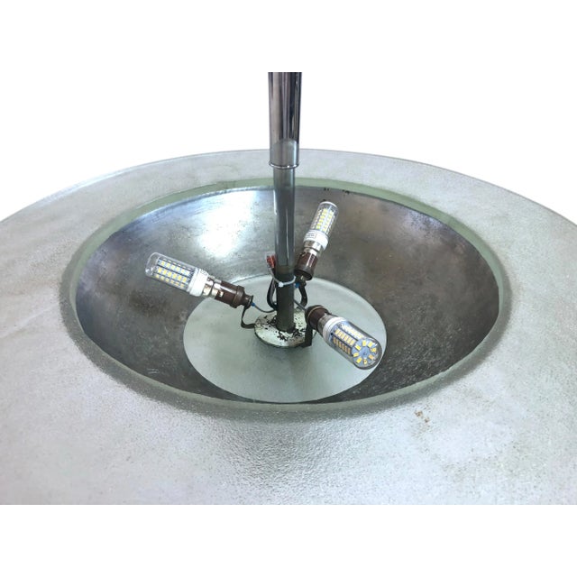 Metal Art Deco French Ceiling Lamp, 1930s For Sale - Image 7 of 9