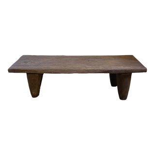 Rustic Old African Senufo Stool / Table I Coast 44" W For Sale