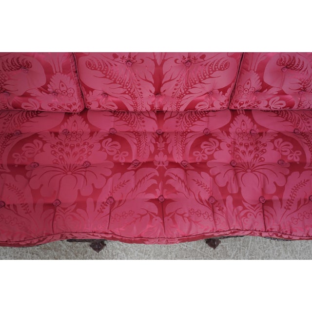 Wood Baker Colonial Williamsburg Chippendale Mahogany Clawfoot Sofa For Sale - Image 7 of 18