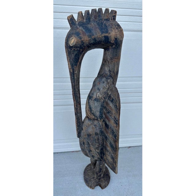 Antique Senufo Hornbill Sculpture (Porpianong), Côte D’Ivoire – 40” Tall For Sale In San Diego - Image 6 of 18