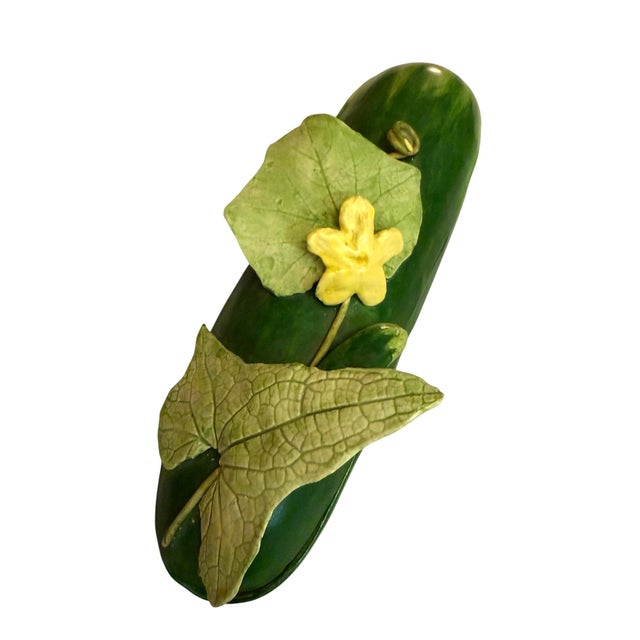 Kelly Green Mary Kirk Kelly Porcelain Zucchini Box For Sale - Image 8 of 12