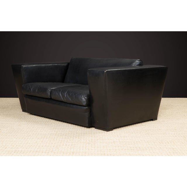 Paul Frankl Attributed 'Speed' Art Deco Living Room Suite in Black Leather, circa 1930s - Set of 4 For Sale - Image 12 of 12