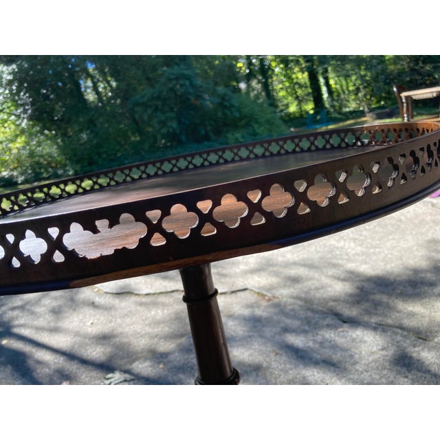 Late 19th Century Antique Mahogany George III Style Tea Table by Weiman For Sale - Image 5 of 7