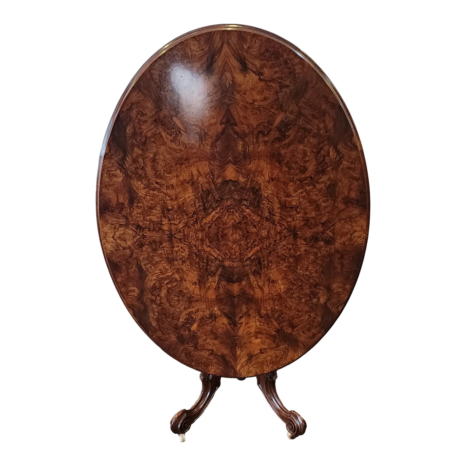 Antique Victorian Loo Table Center Table Game Table Burr Walnut Hand ...