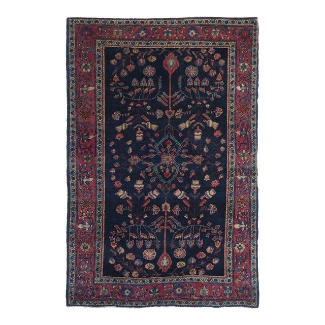 Antique Farahan Sarouk Rug 3'3'' x 4'10'' For Sale