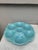 French aqua turquoise Majolica oyster plate signed Sarreguemines, circa 1890. 6 shells and space for the lemon on the center.