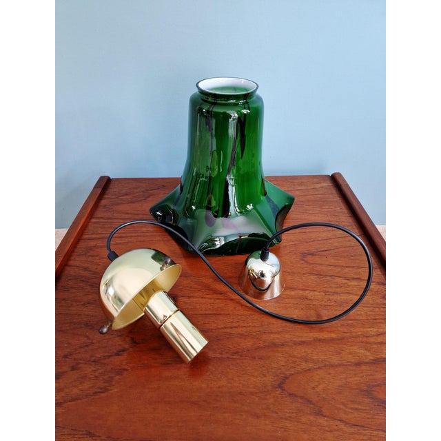 Green Marbled Opaline Glass Pendant Light from Peill & Putzler, 1970s For Sale - Image 16 of 18