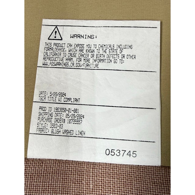 Serena & Lily Barton Linen Arm Sofa, Blush For Sale - Image 9 of 12