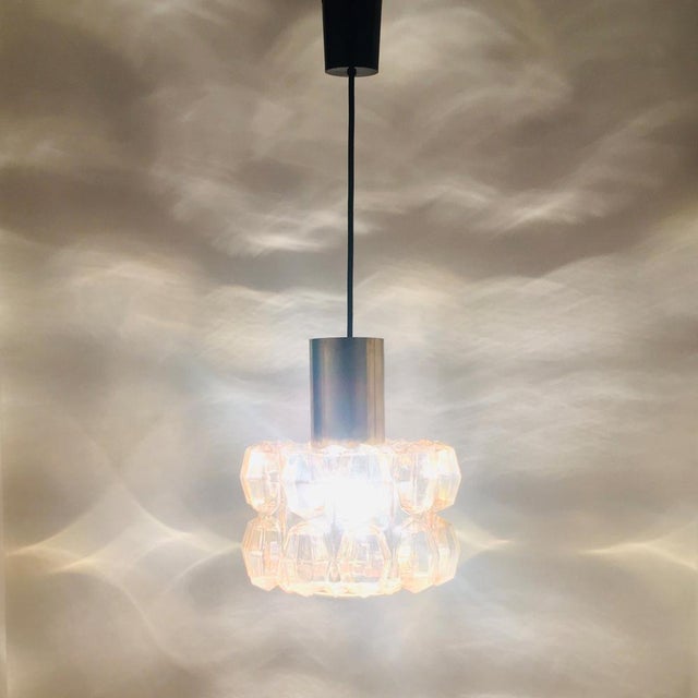 1960s Large Amber Bubble Glass Pendant or Ceiling Light by Helena Tynell for Limburg, Germany, 1960s For Sale - Image 5 of 10