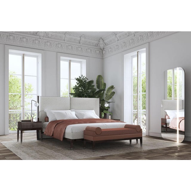 Contemporary Italian Bench in Green Velvet Fabric from Kabinet For Sale - Image 3 of 9