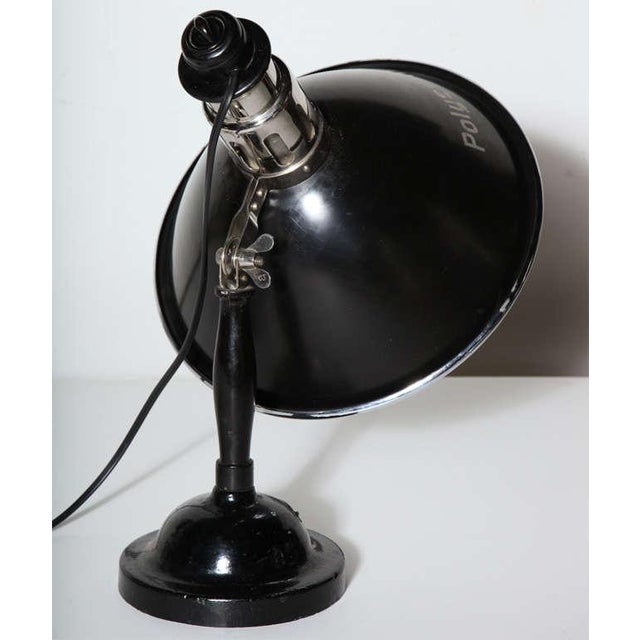 Art Deco Substantial Polysonn-Lampe Nickel Plate & Black Iron Table Lamp, 1920's For Sale - Image 3 of 10