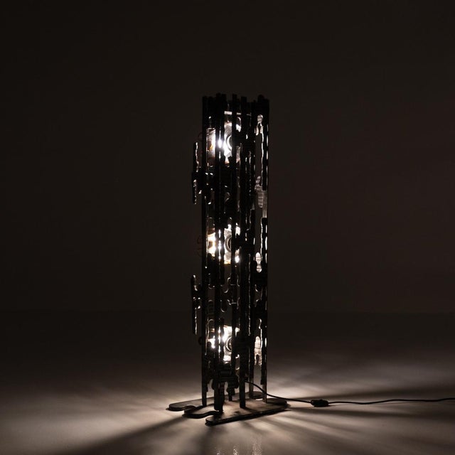 Black Brutalist Sculptural Floor Lamp, 1970s For Sale - Image 8 of 10