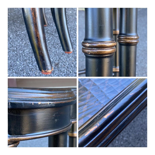 Ethan Allen Mirabelle Black Chinoiserie Faux Bamboo Coffee Table Chairish